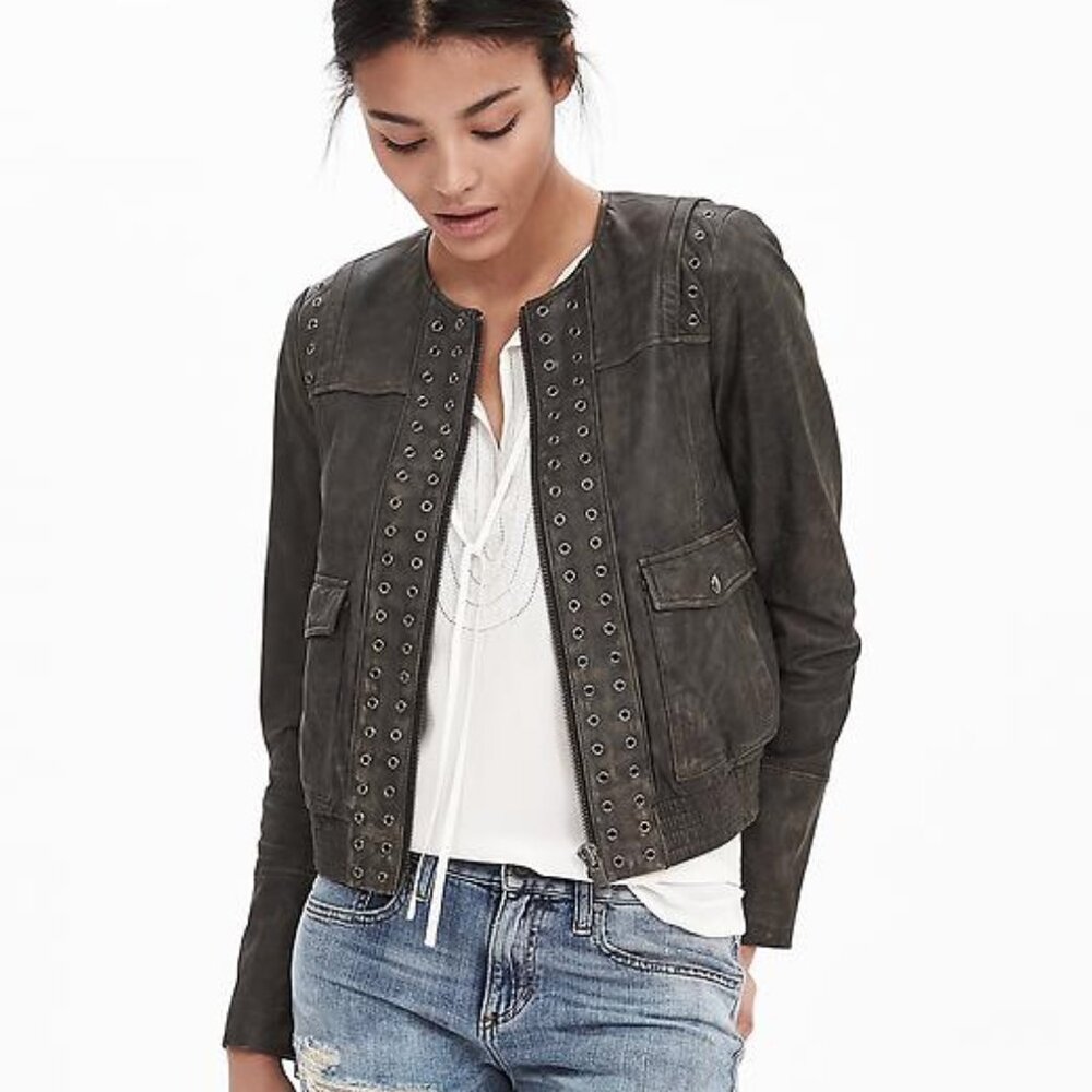 Banana Republic | Heritage Tumbled Leather Jacket | Small